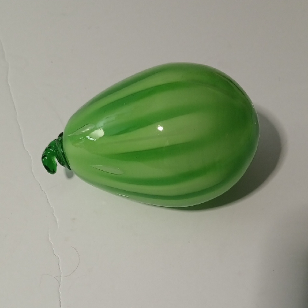 Murano Green Art Glass Pear